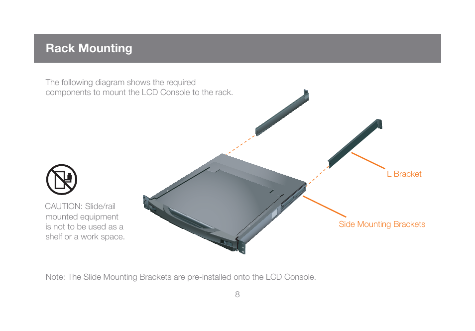 Rack mounting | IOGear GCL1800 User Manual | Page 8 / 44