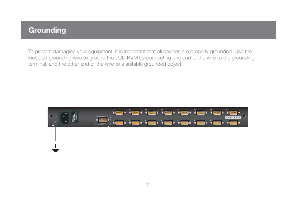 Grounding | IOGear GCL1816KITU User Manual | Page 11 / 80