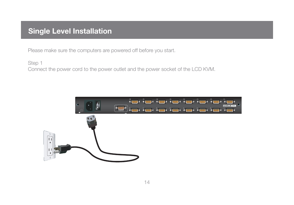 Single level installation | IOGear GCL1816KITU User Manual | Page 14 / 80