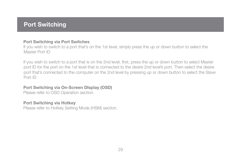 Port switching | IOGear GCL1816KITU User Manual | Page 29 / 80