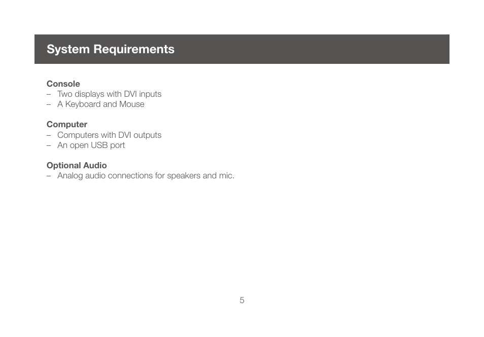 System requirements | IOGear GCS1644 v2 User Manual | Page 5 / 38