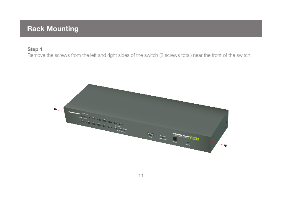 Rack mounting | IOGear GCS1808KITU User Manual | Page 11 / 68