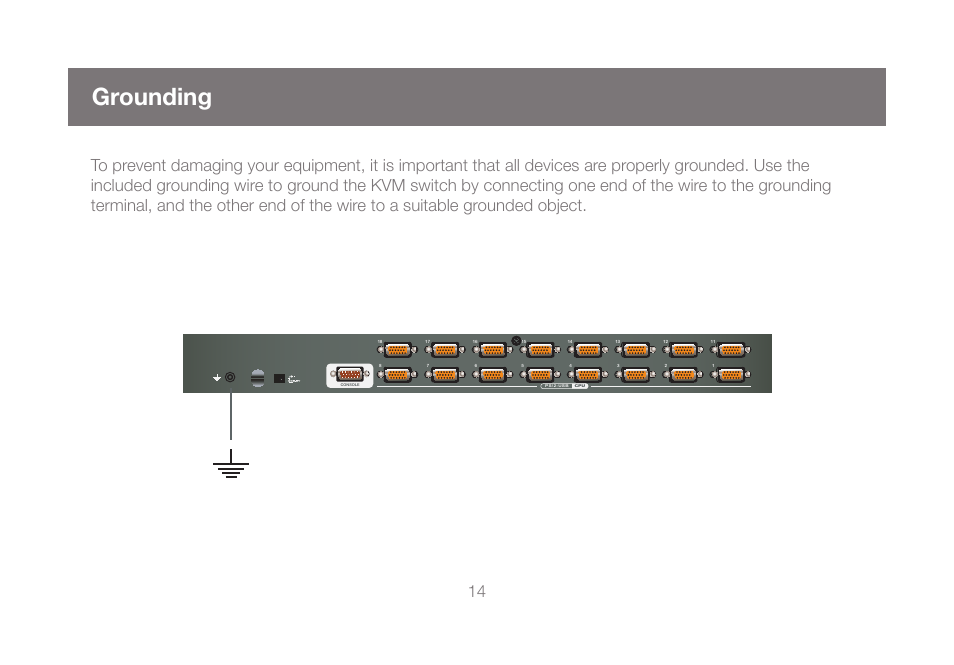 Grounding | IOGear GCS1808KITU User Manual | Page 14 / 68