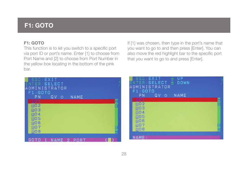 F1: goto | IOGear GCS1808KITU User Manual | Page 28 / 68