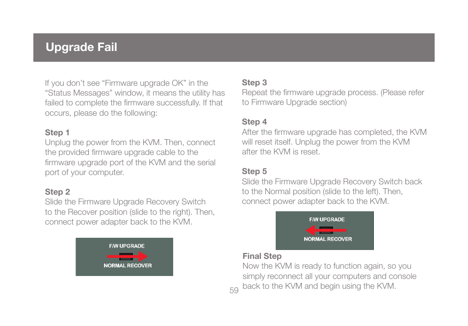 Upgrade fail | IOGear GCS1808KITU User Manual | Page 59 / 68