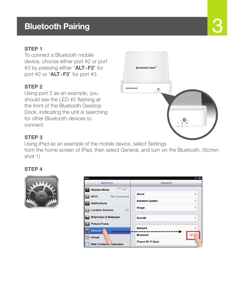 Bluetooth pairing | IOGear GKMB01 Quick Start User Manual | Page 4 / 8