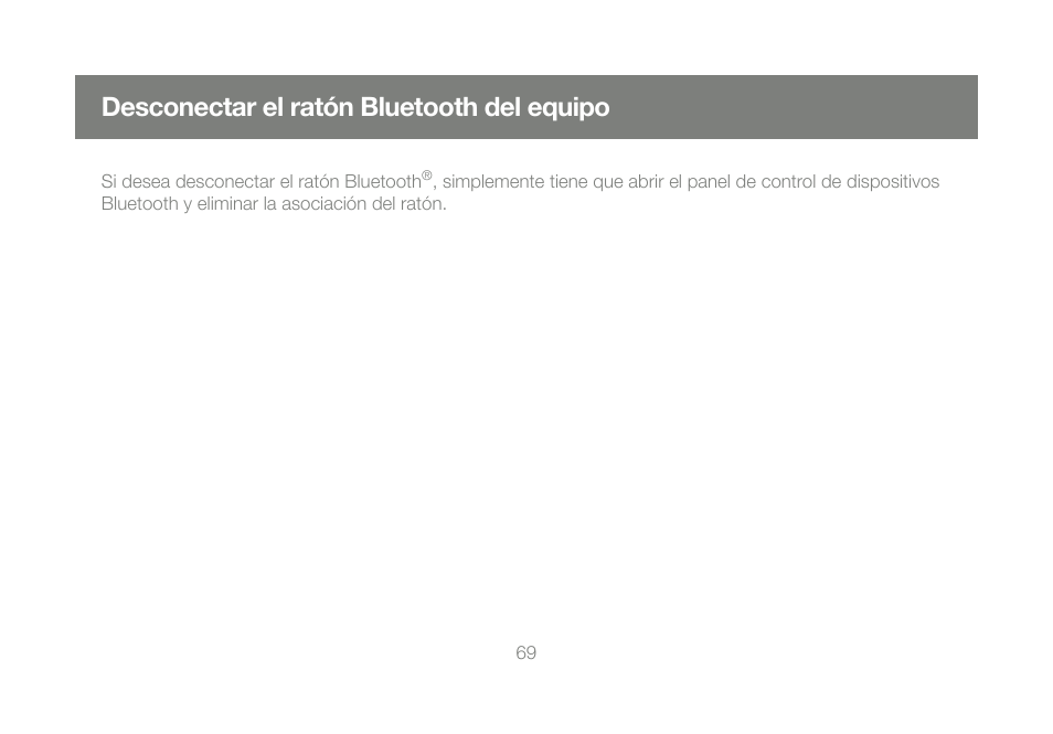 Desconectar el ratón bluetooth del equipo | IOGear GME228BW6 User Manual | Page 69 / 84