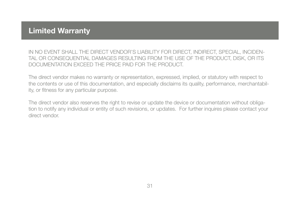 Limited warranty | IOGear GMFPSU22W6 User Manual | Page 31 / 32