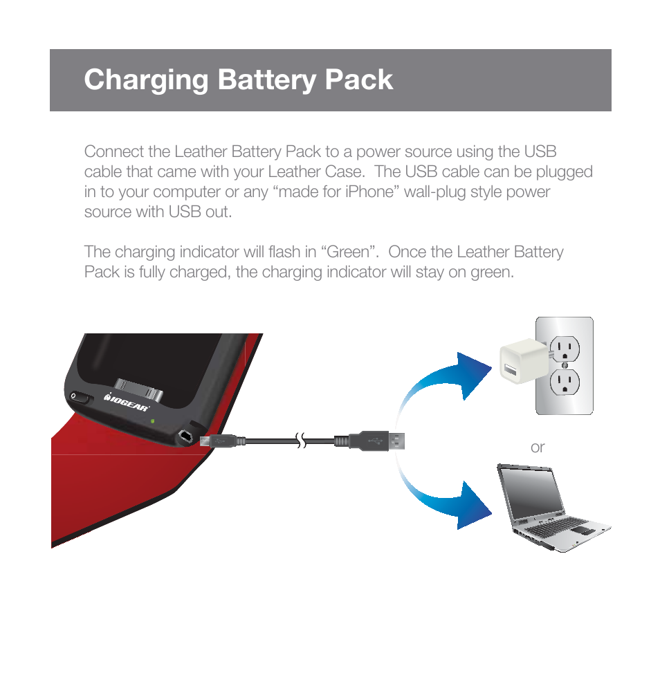 Charging battery pack | IOGear GMP2001P User Manual | Page 3 / 10