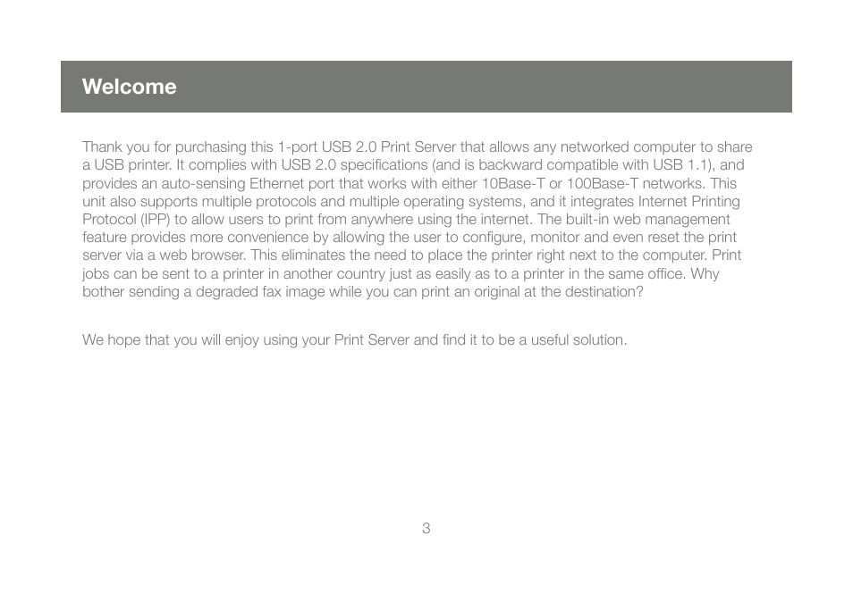 Welcome | IOGear GPSU21 User Manual | Page 3 / 48