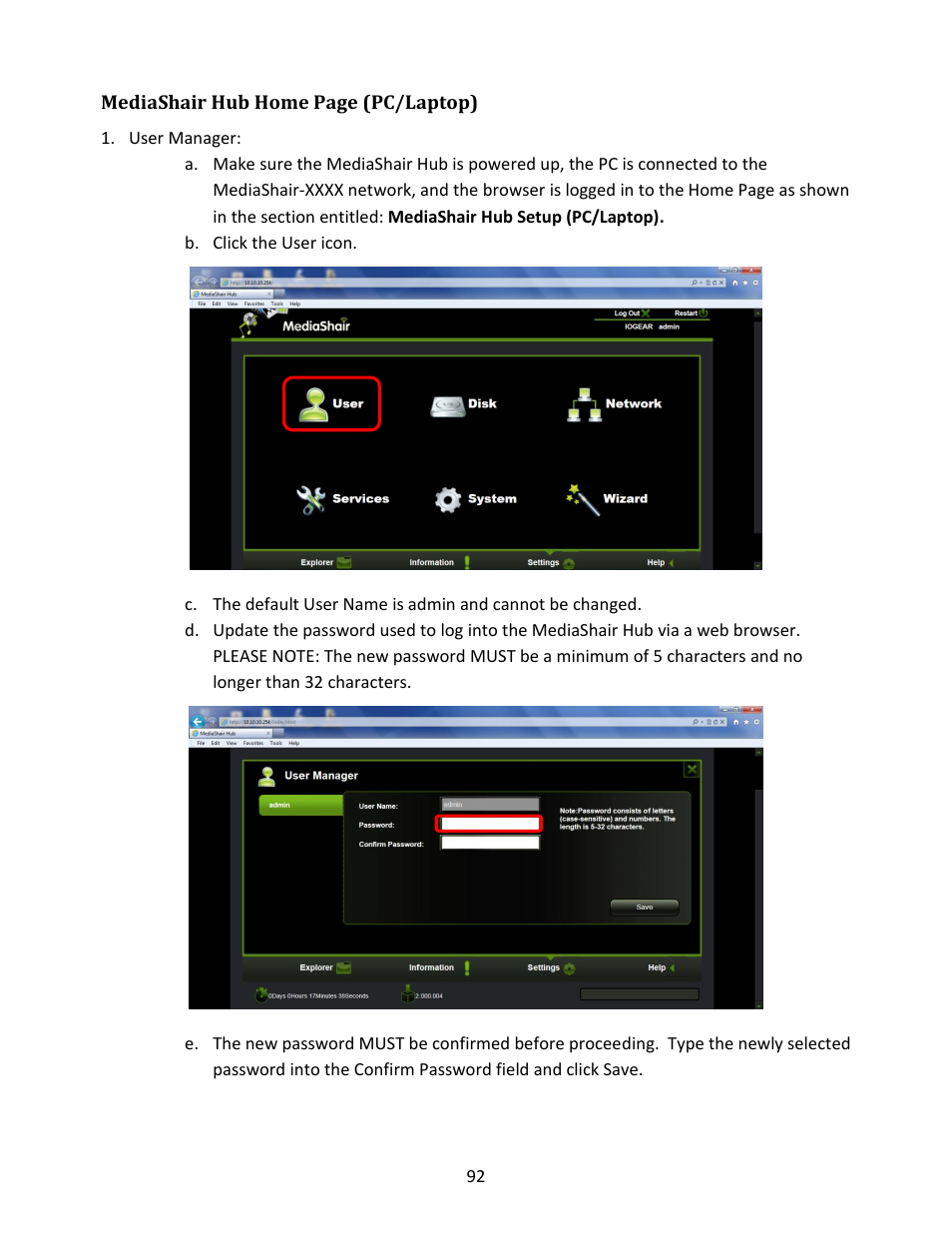 User manager | IOGear GWFRSDU Manual User Manual | Page 92 / 103
