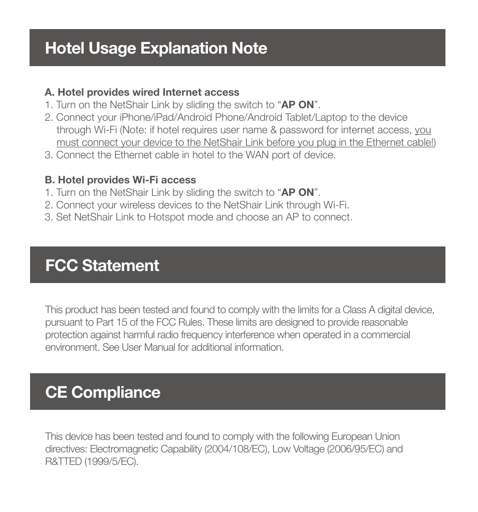 Fcc statement, Ce compliance | IOGear GWRH1 User Manual | Page 19 / 20