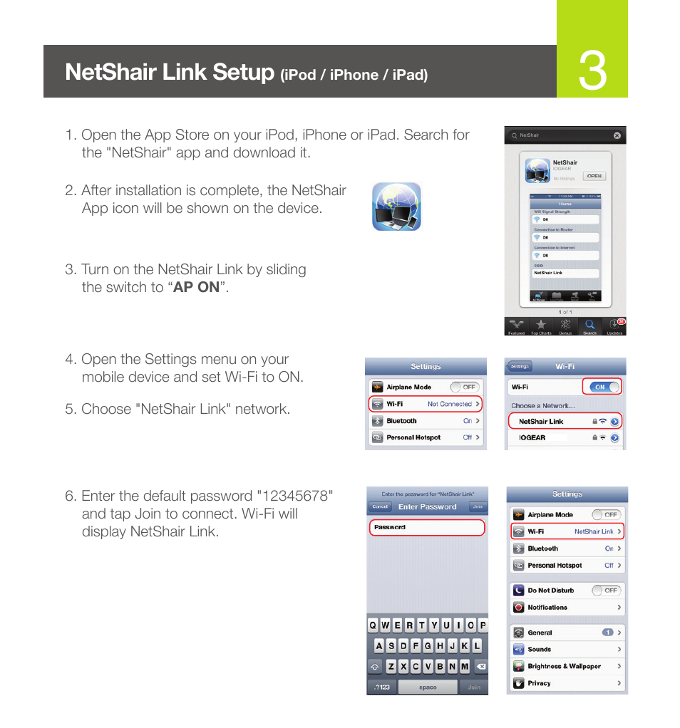 Netshair link setup | IOGear GWRH1 User Manual | Page 4 / 20