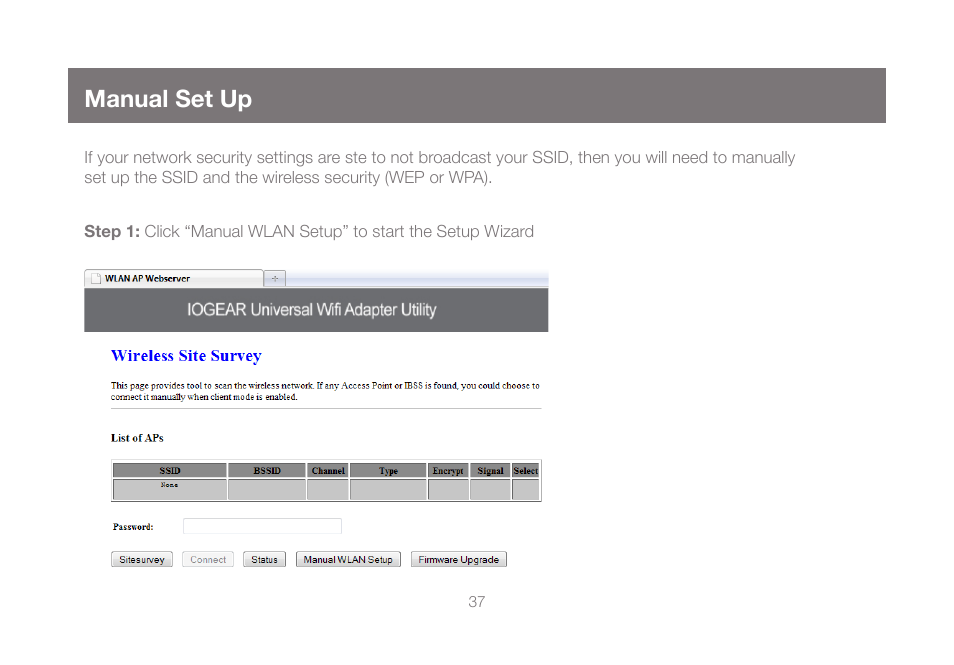 Manual set up | IOGear GWU627W6 User Manual | Page 37 / 52