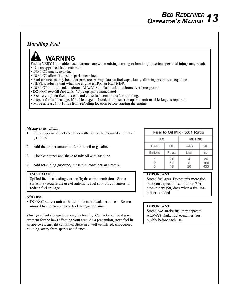 Warning | Echo BRD-280 Serial S70812001001 - S70812014074 User Manual | Page 13 / 36