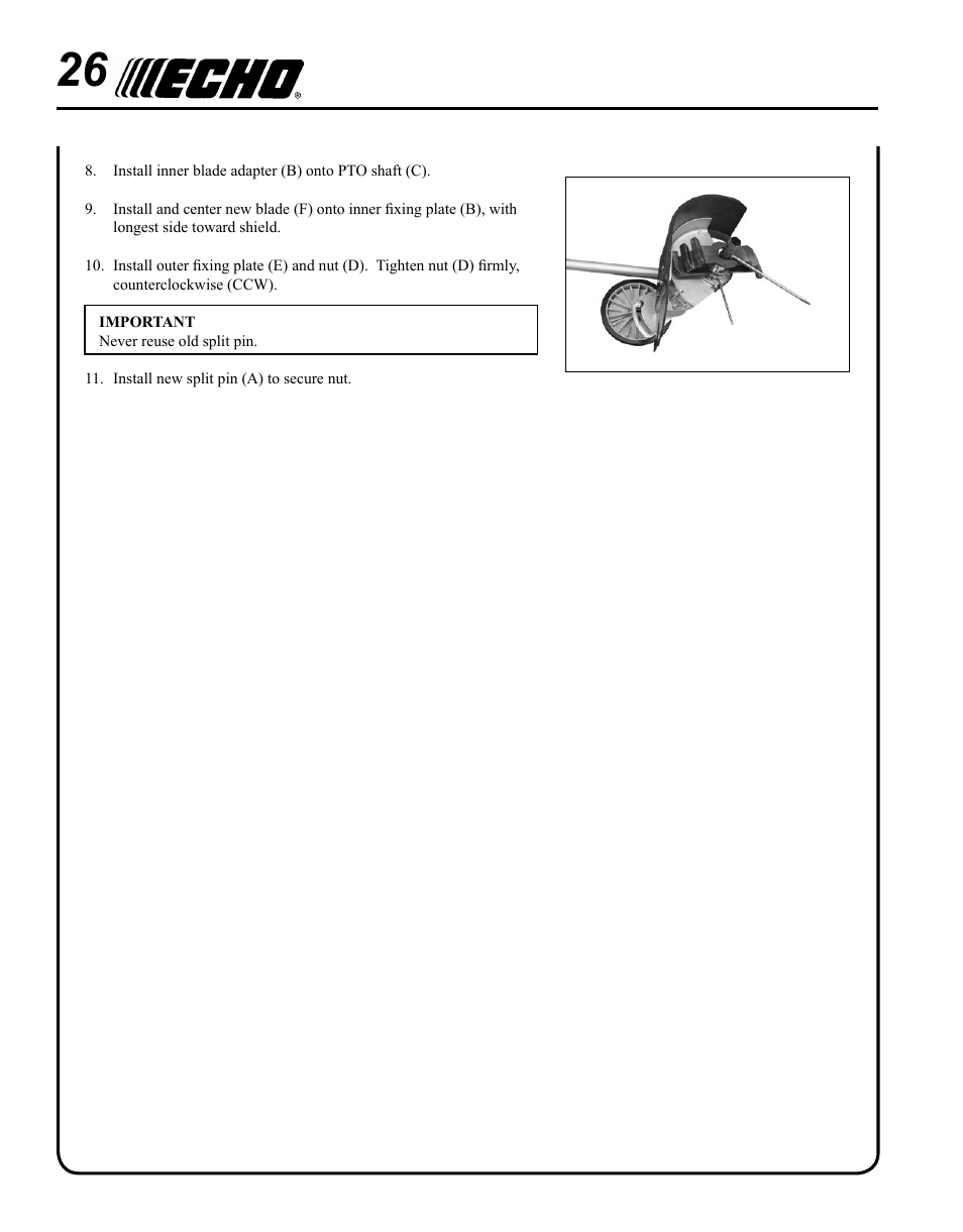Echo BRD-280 Serial S70812001001 - S70812014074 User Manual | Page 26 / 36