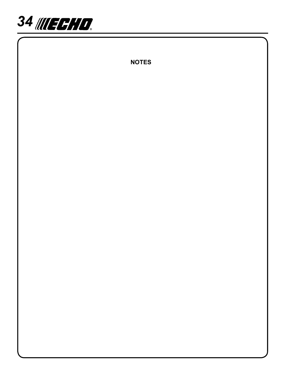 Echo BRD-280 Serial S70812001001 - S70812014074 User Manual | Page 34 / 36