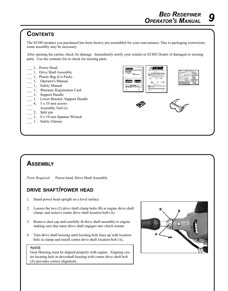 Echo BRD-280 Serial S70812001001 - S70812014074 User Manual | Page 9 / 36