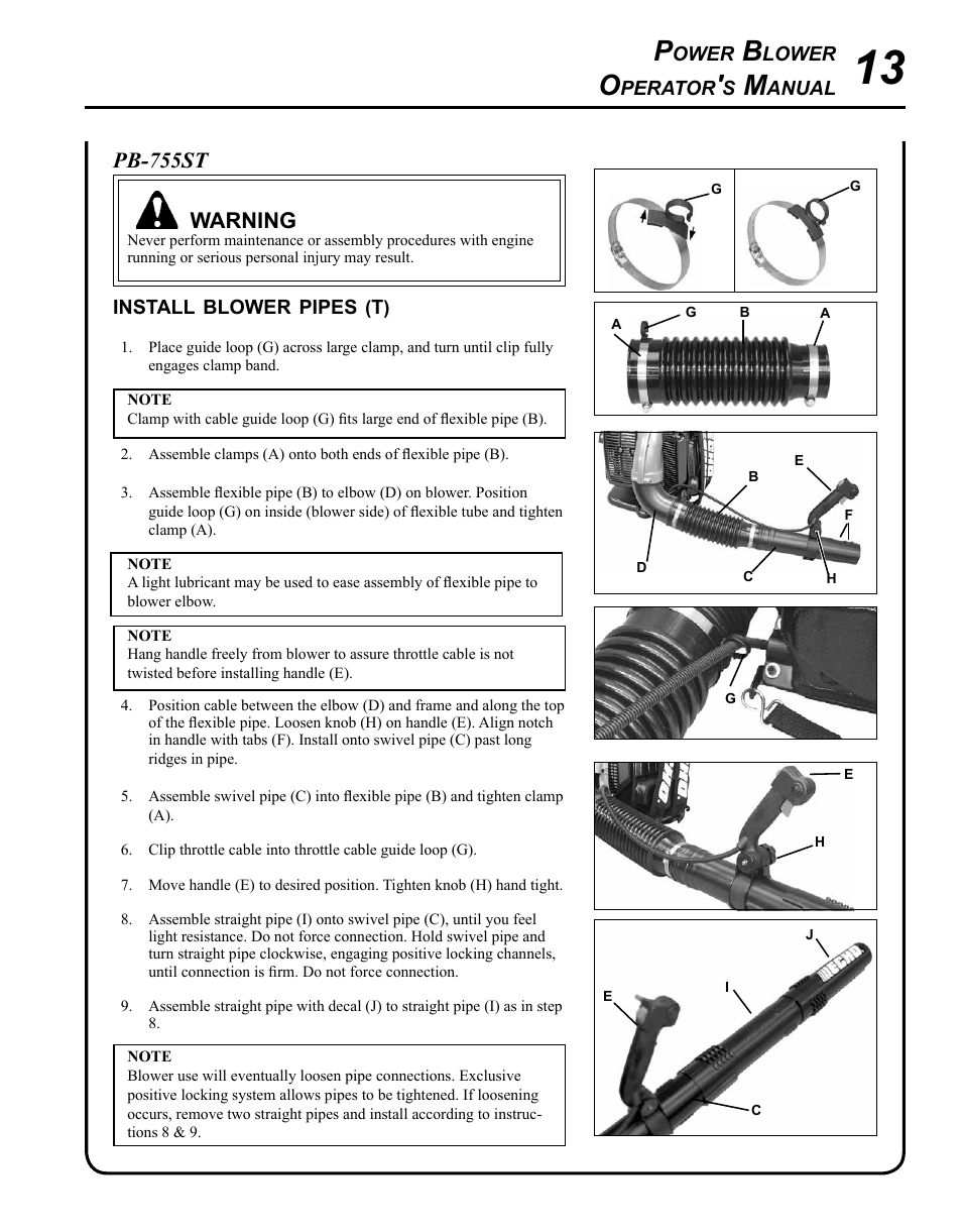 Pb-755st warning | Echo PB-755ST User Manual | Page 13 / 32