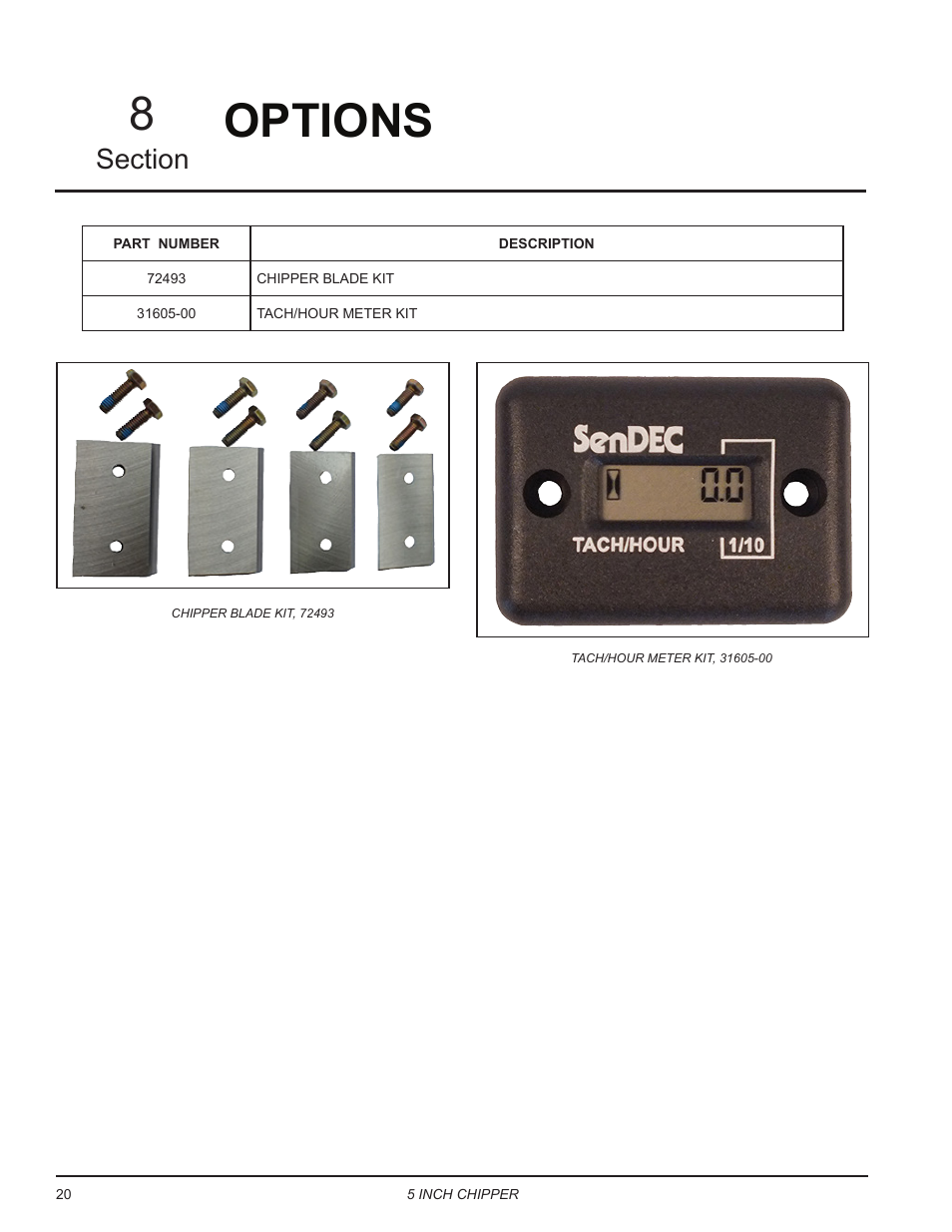 Options, Options 8 | Echo CH5653 Owners Manual v.2 User Manual | Page 24 / 26