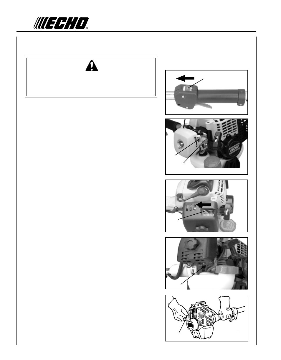 Warning danger | Echo PE-260 Serial 03001001 - 03999999 User Manual | Page 20 / 36