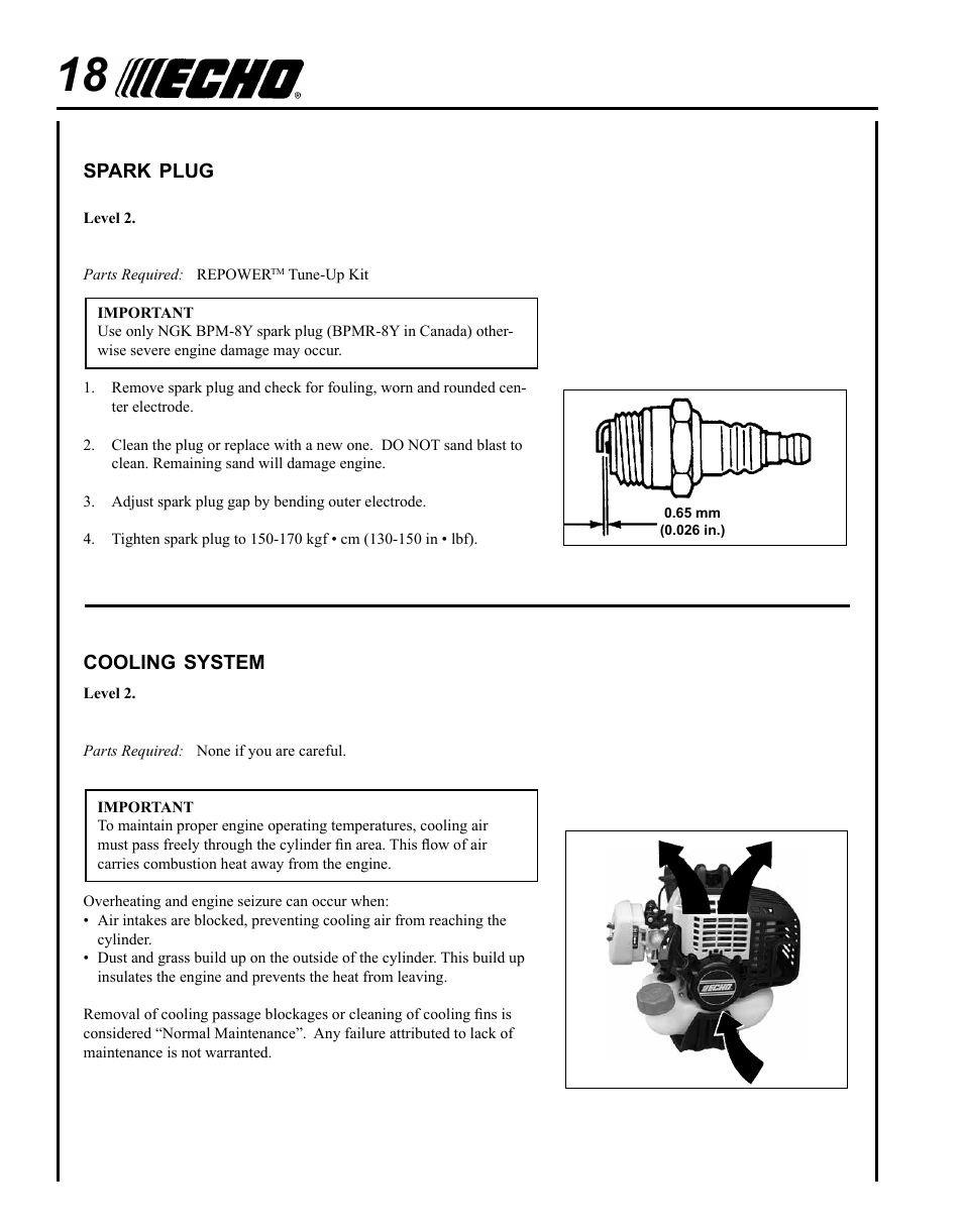 Echo PE-230 Serial S75612001001 - S75612999999 User Manual | Page 18 / 32