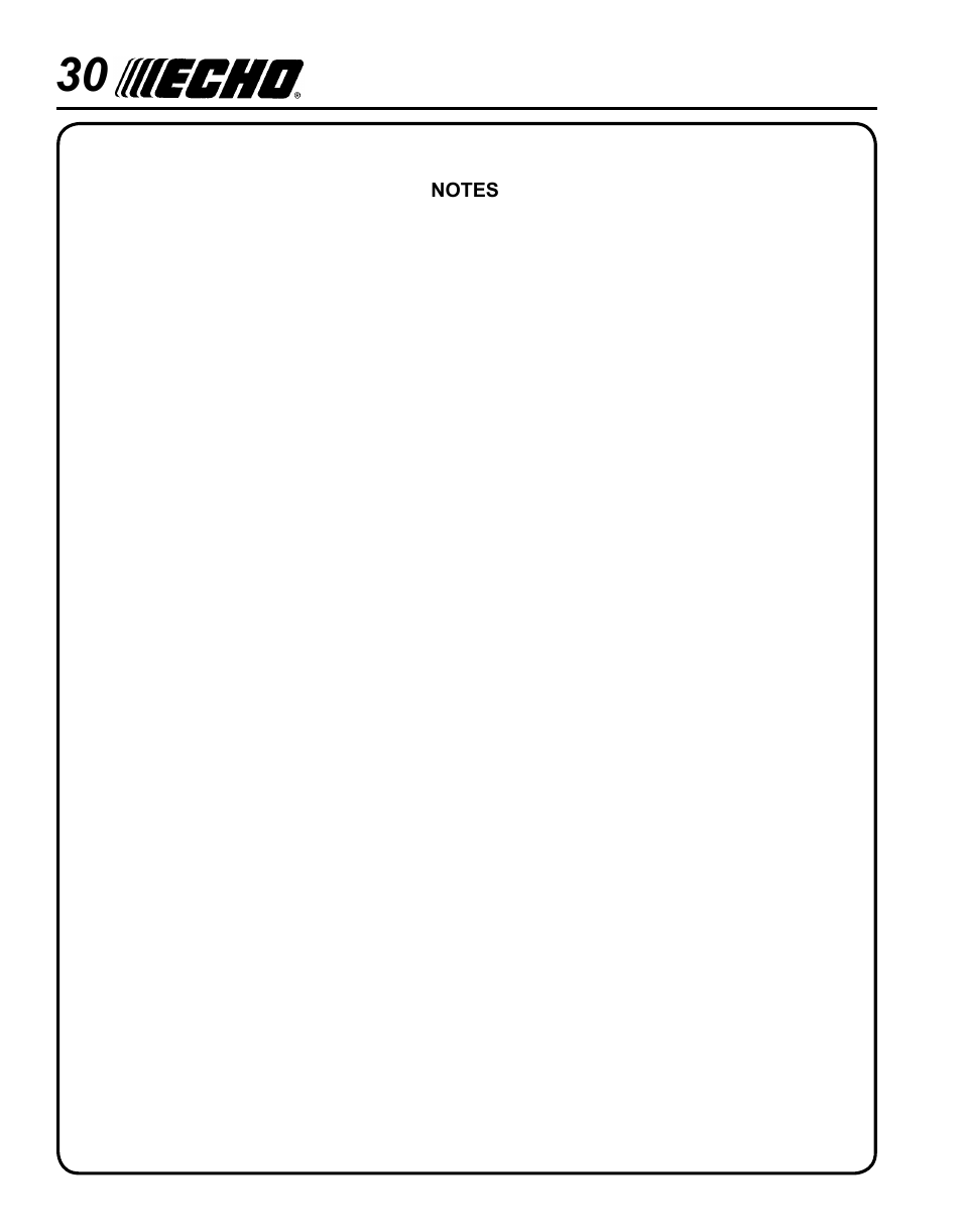 Echo PE-230 Serial S75612001001 - S75612999999 User Manual | Page 30 / 32