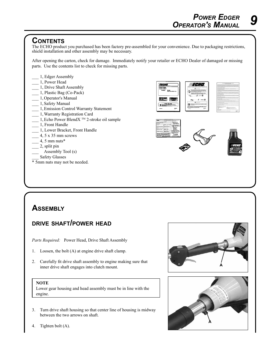 Echo PE-230 Serial S75612001001 - S75612999999 User Manual | Page 9 / 32