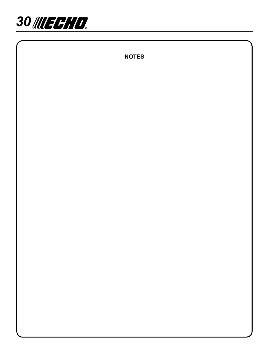 Echo PE-225 Serial S78712001001 - S78712051200 User Manual | Page 30 / 32
