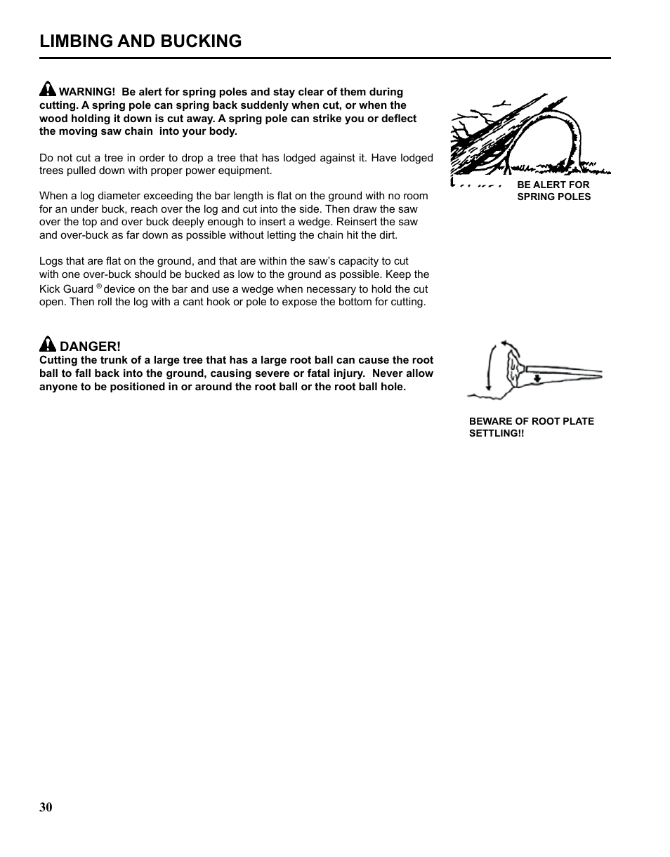Limbing and bucking | Echo CHAIN SAW SAFETY MANUAL User Manual | Page 30 / 36