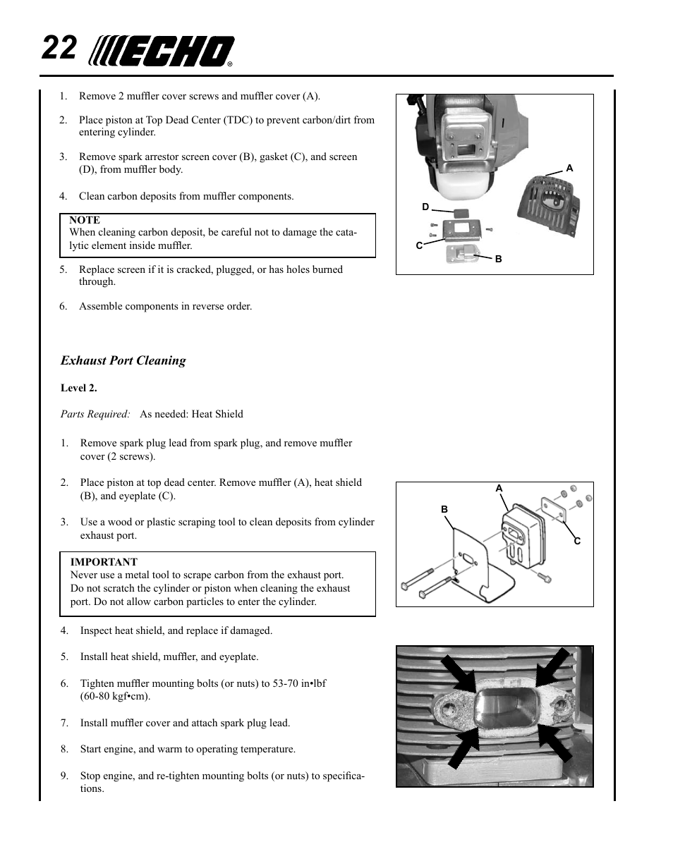 Echo SRM-280T Serial S74212001001 - S74212028775 User Manual | Page 22 / 36