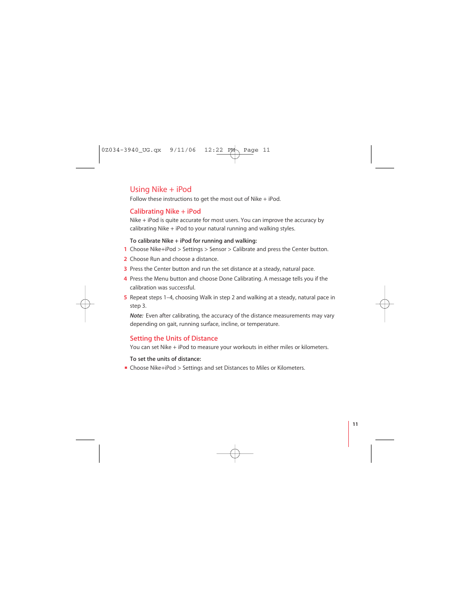 Using nike + ipod | Apple Nike + iPod User Manual | Page 11 / 72