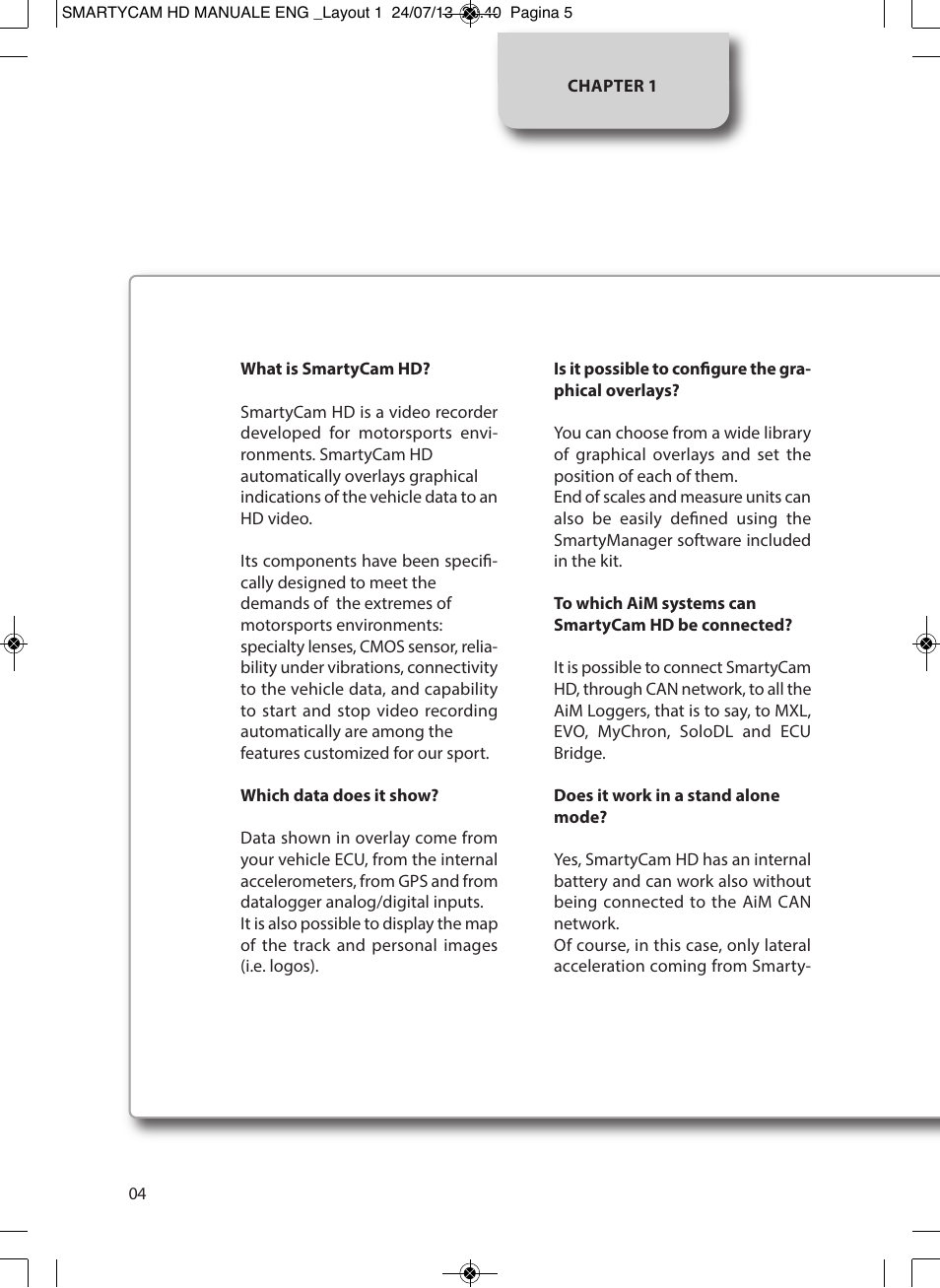 AiM SmartyCam GP HD ver 1.00 User Manual | Page 4 / 48