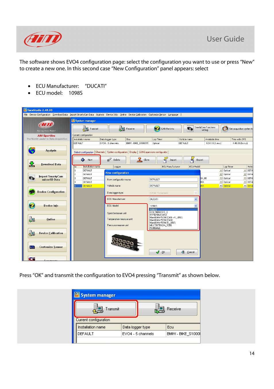 AiM Kit for SoloDL on Ducati User Manual | Page 15 / 16