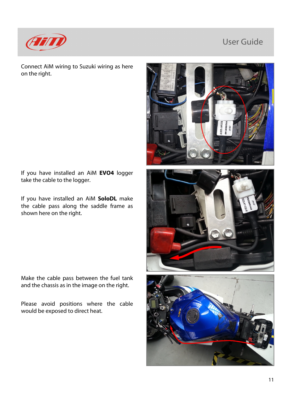 AiM Kit for SoloDL on Suzuki GSX-R User Manual | Page 12 / 18