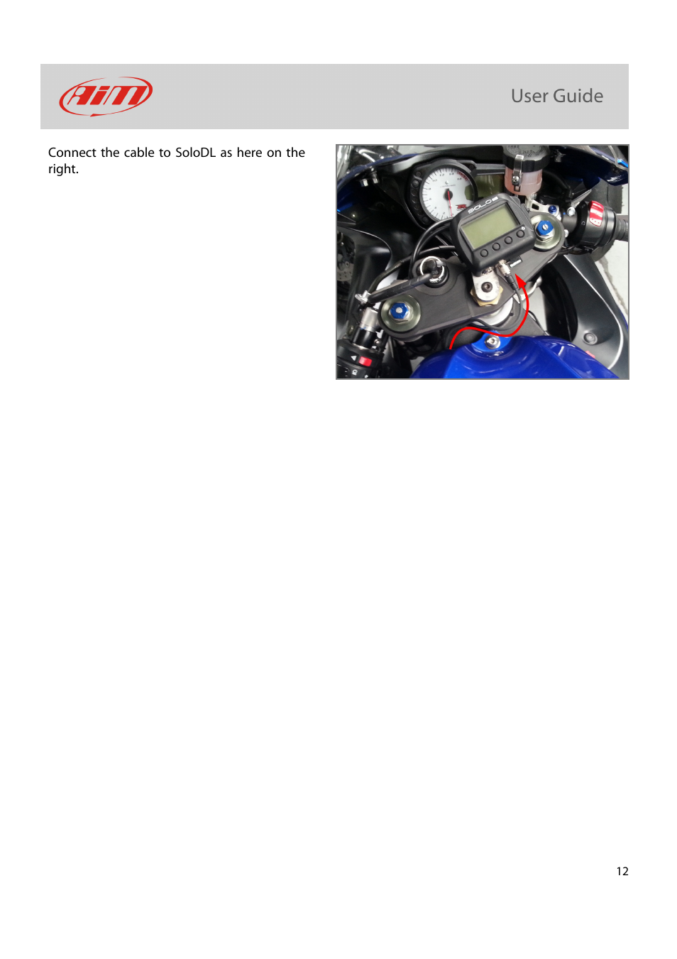 AiM Kit for SoloDL on Suzuki GSX-R User Manual | Page 13 / 18