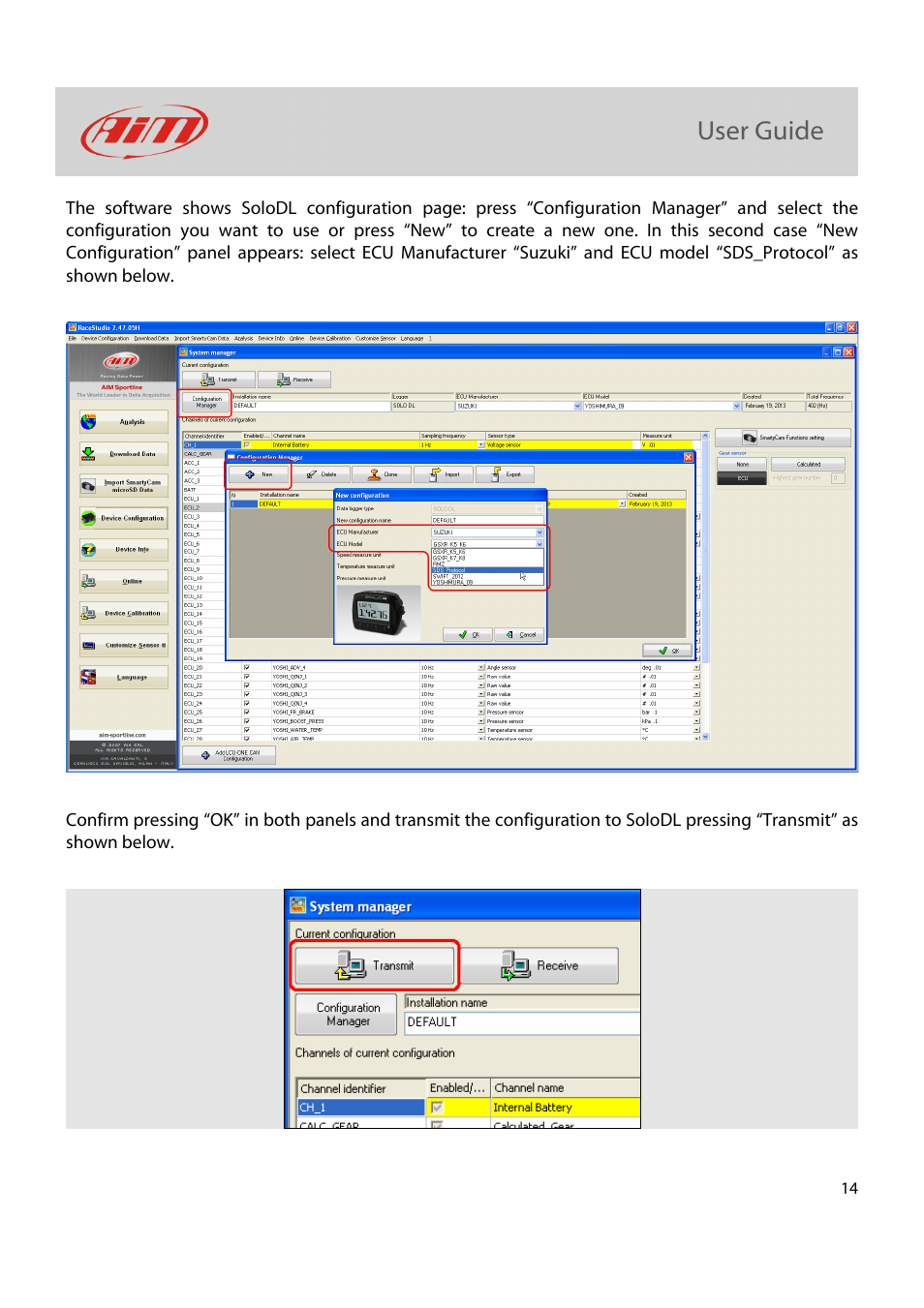 AiM Kit for SoloDL on Suzuki GSX-R User Manual | Page 15 / 18