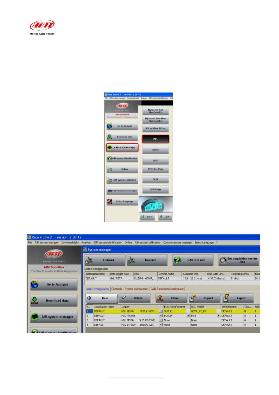 5 – configuration | AiM GSX-R 1000 User Manual | Page 20 / 40