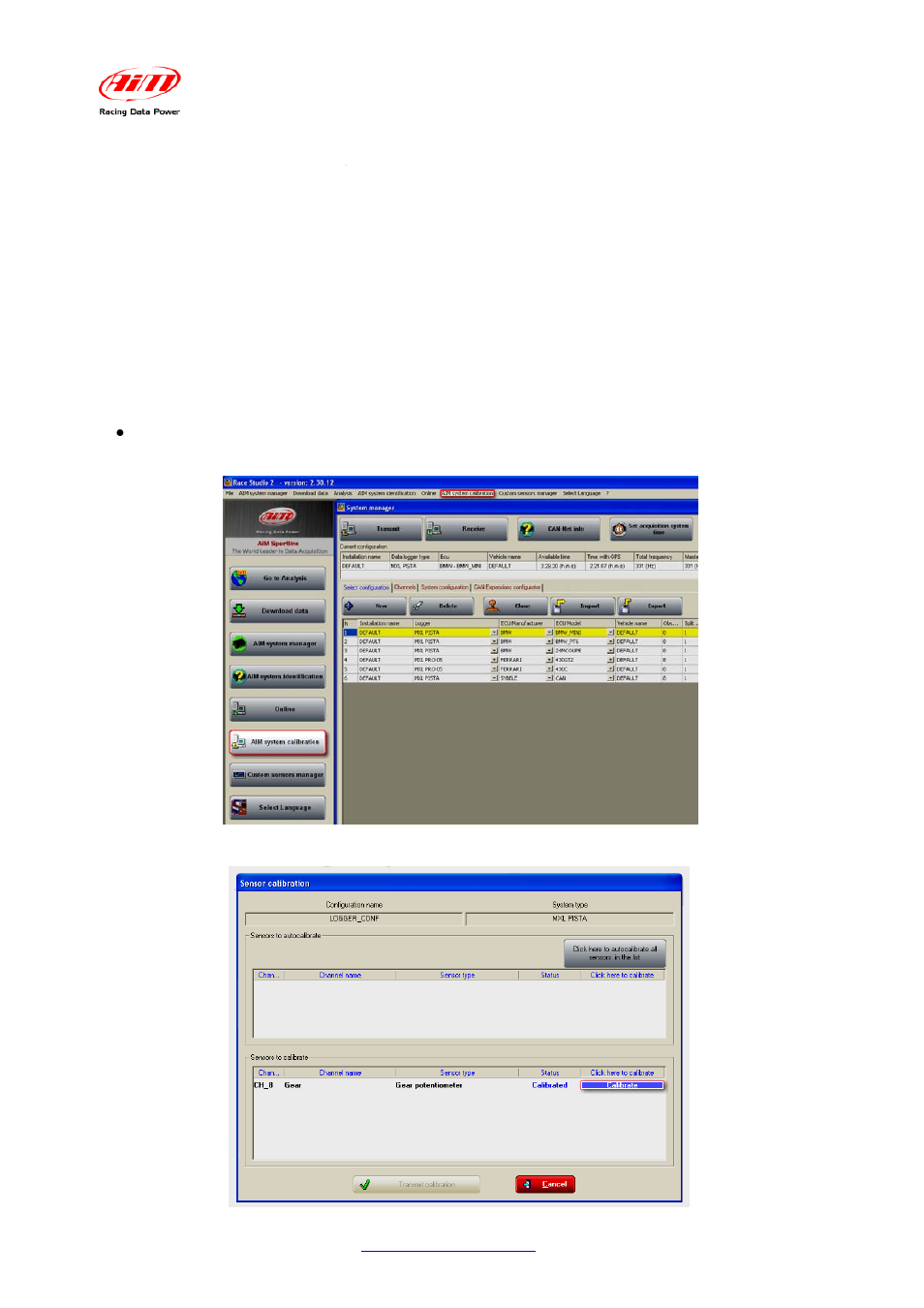 6 – gear calibration | AiM GSX-R 1000 User Manual | Page 25 / 40