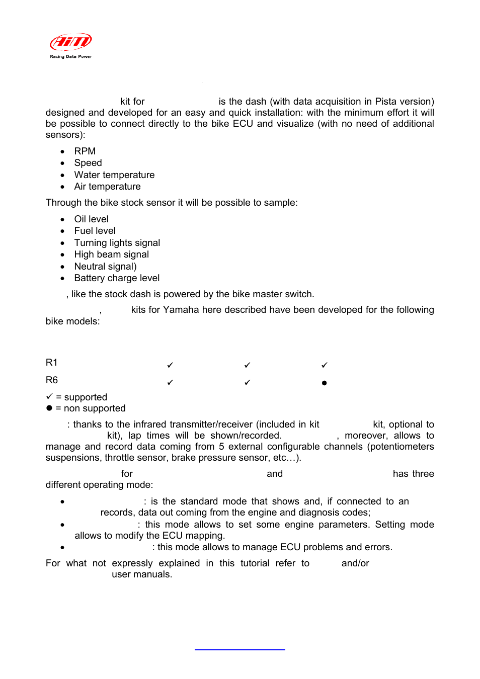 Introduction | AiM Yamaha R6 User Manual | Page 4 / 23