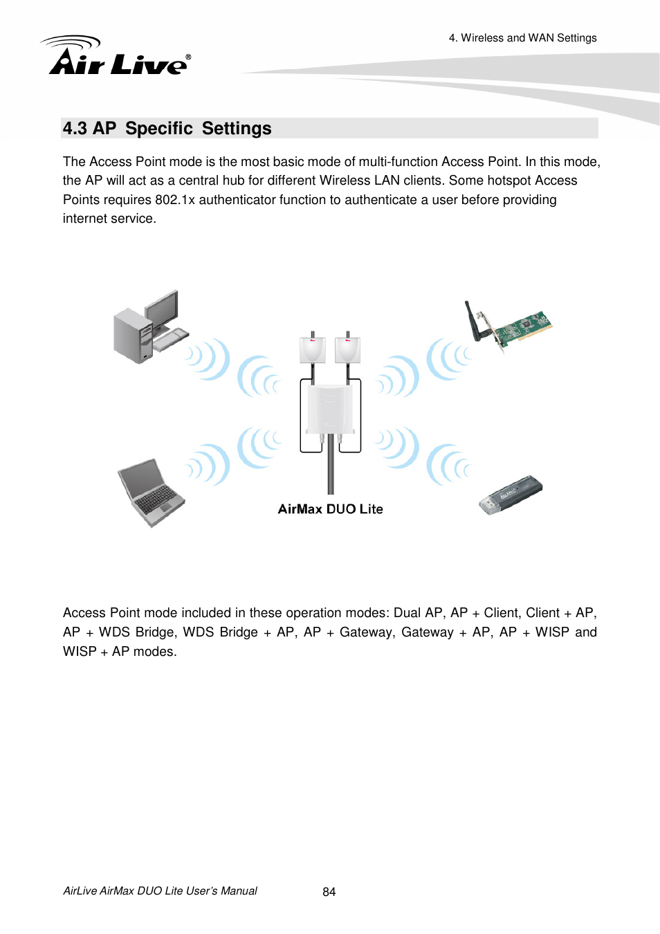 3 ap specific settings | AirLive AirMax DUO Lite User Manual | Page 92 / 207