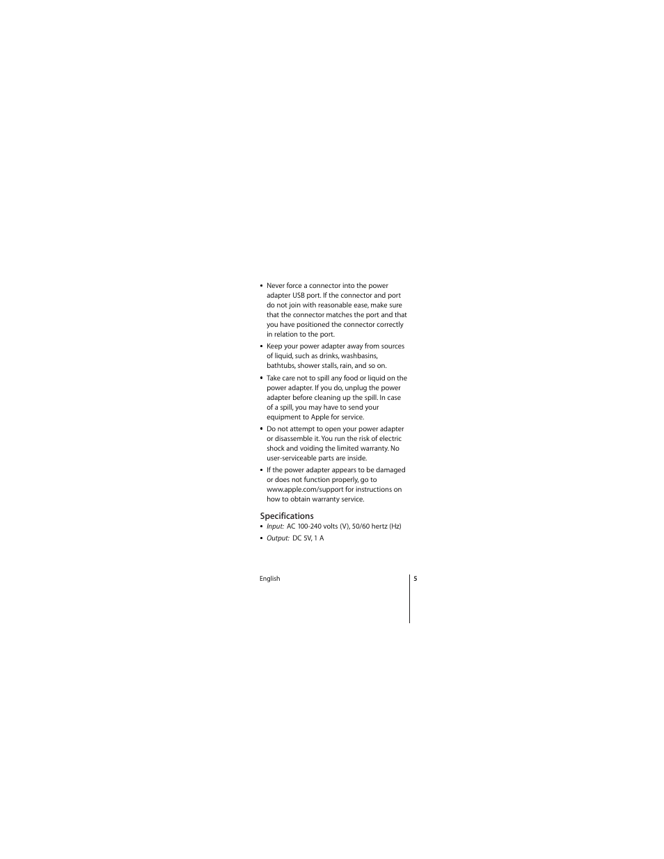 Apple iPod USB Power Adapter User Manual | Page 5 / 20