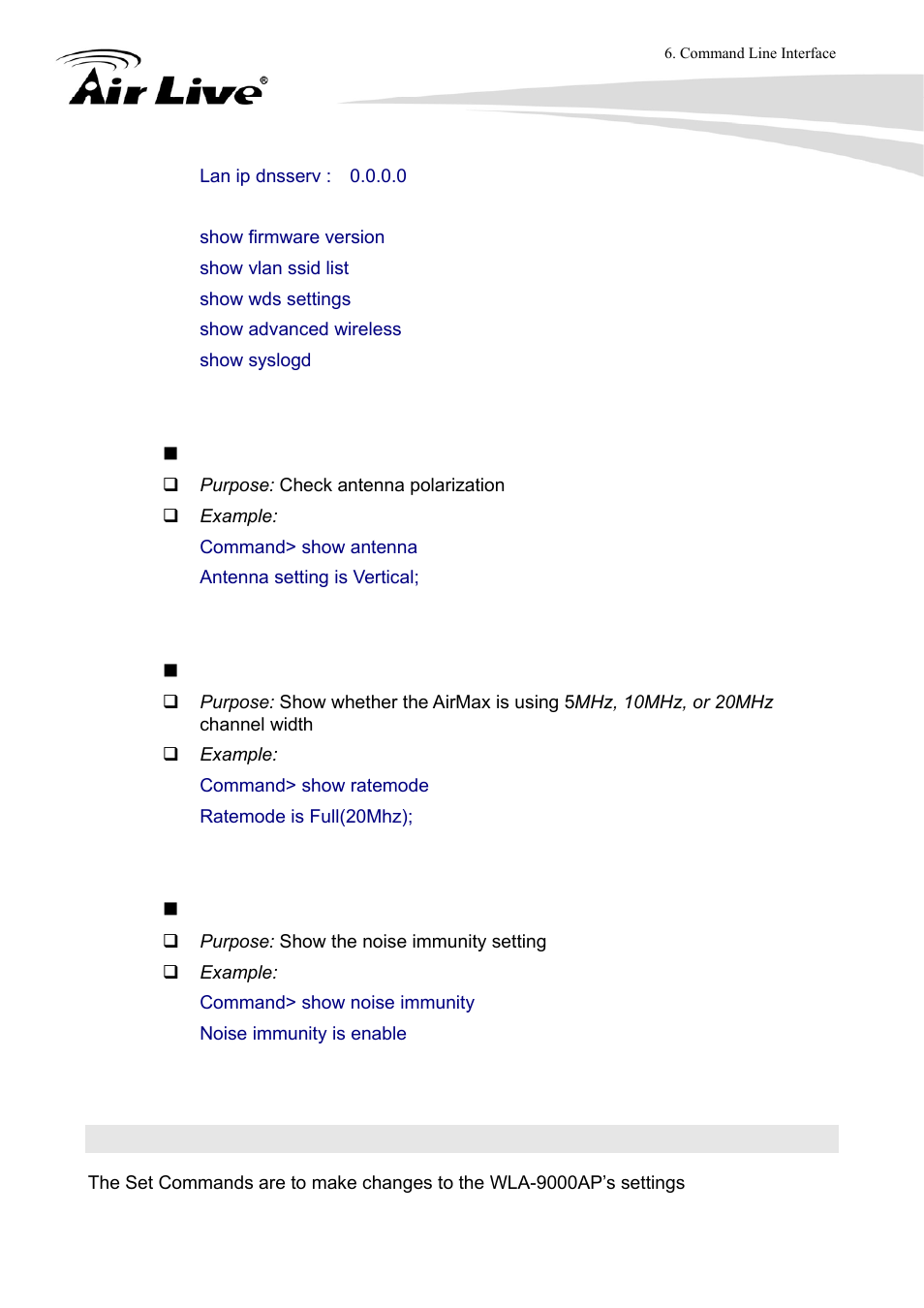 4 set commands | AirLive WLA-9000AP User Manual | Page 113 / 171