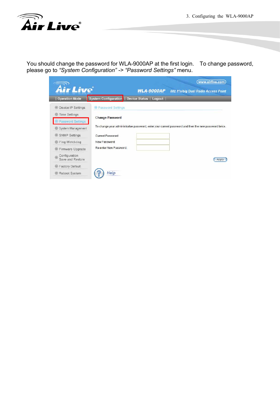 6 change password | AirLive WLA-9000AP User Manual | Page 34 / 171