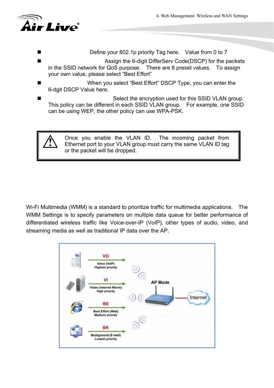 10 qos setting | AirLive WLA-9000AP User Manual | Page 59 / 171