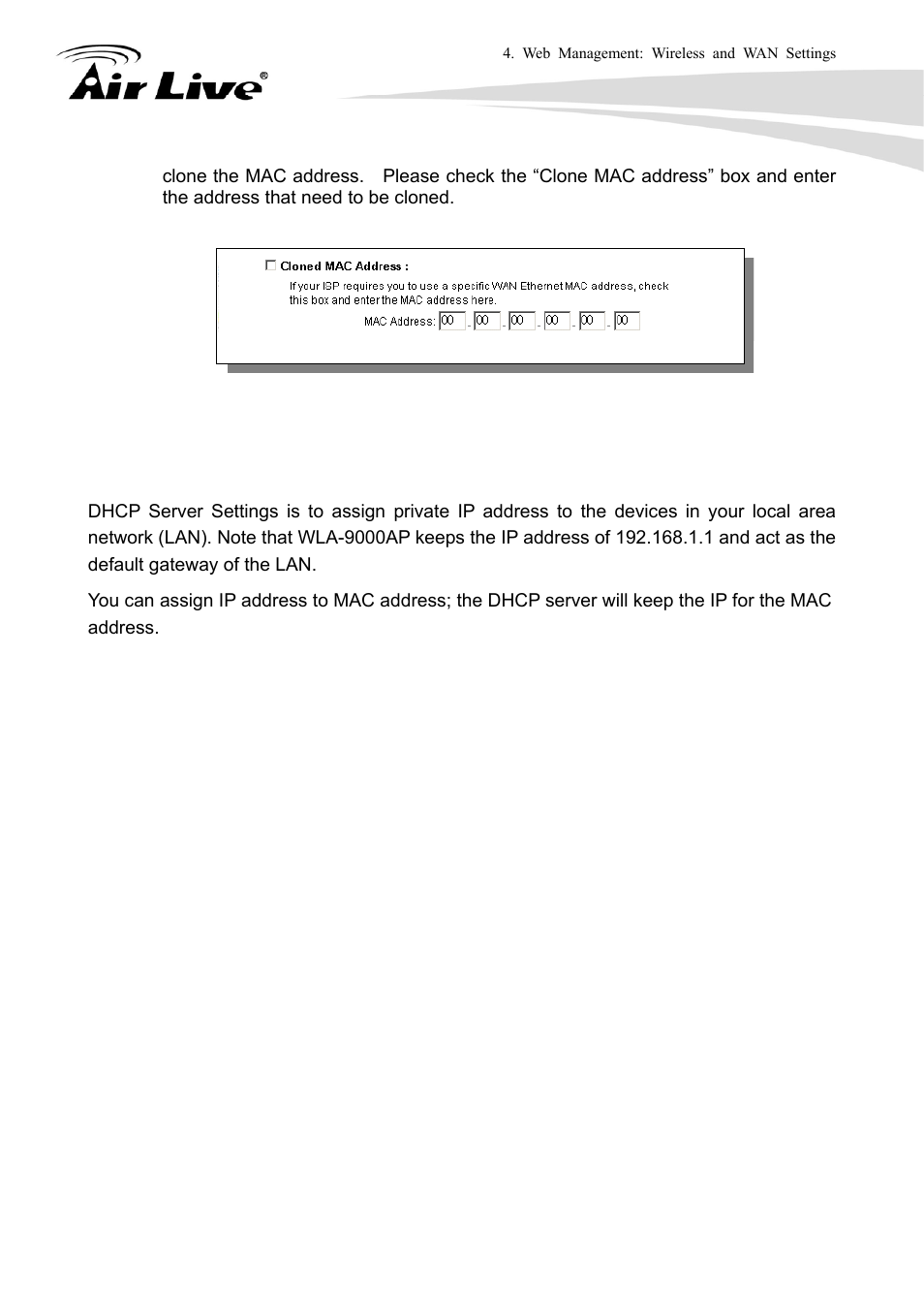 2 dhcp server settings | AirLive WLA-9000AP User Manual | Page 76 / 171