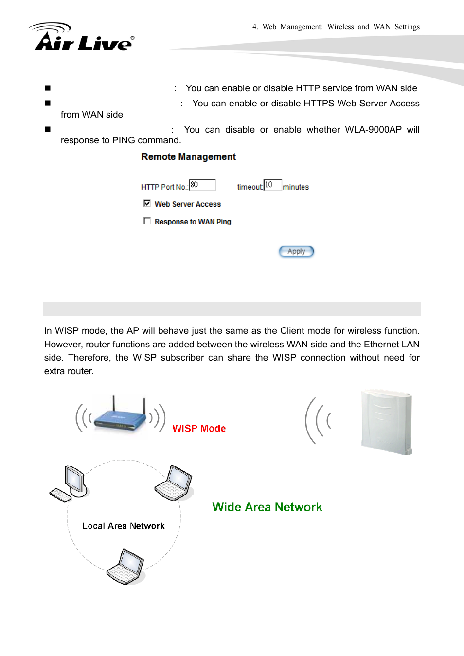 7 wisp settings | AirLive WLA-9000AP User Manual | Page 84 / 171