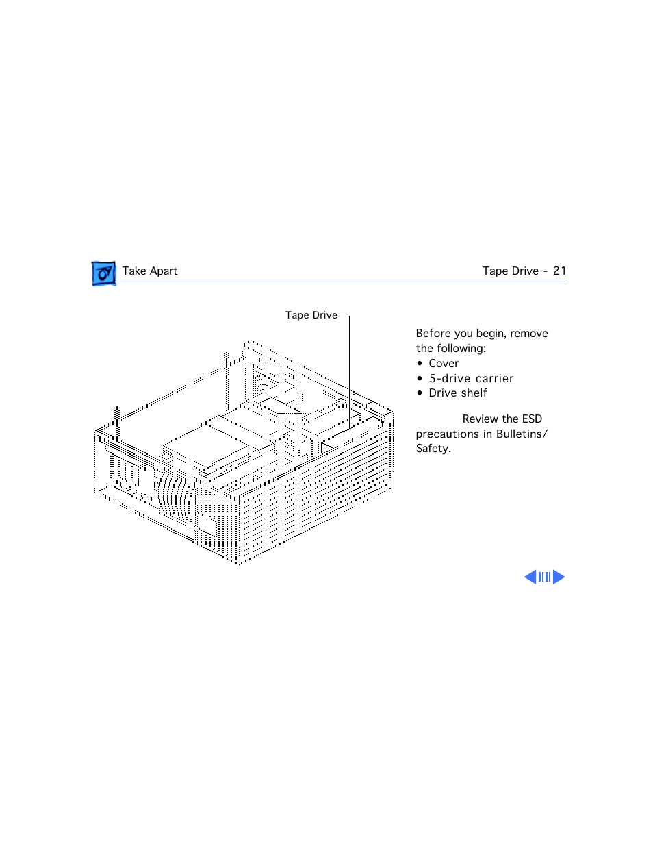 Tape drive | Apple Workgroup Server 9150 User Manual | Page 75 / 130