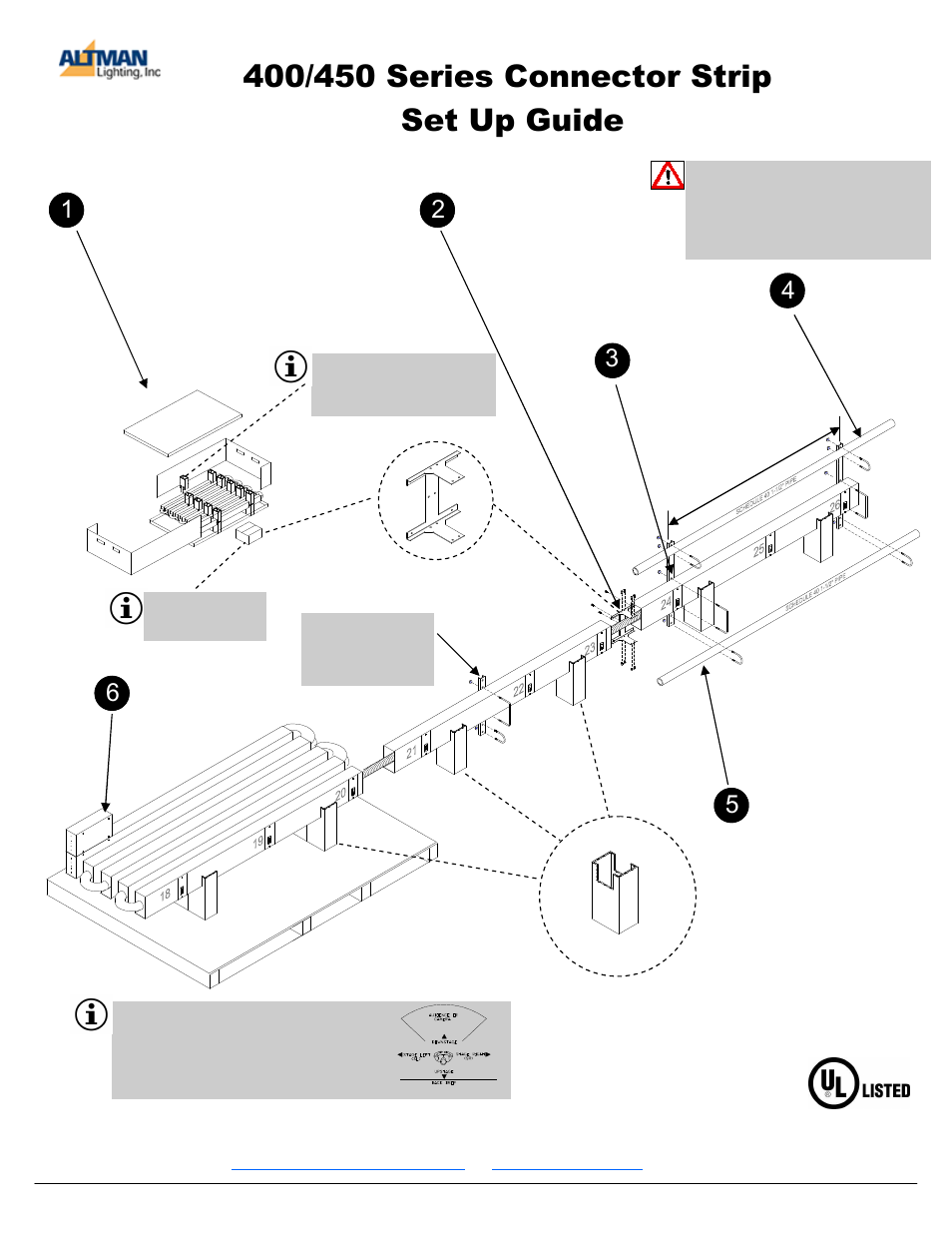 Altman Lighting 400/450 Series Connector Strip User Manual | 6 pages