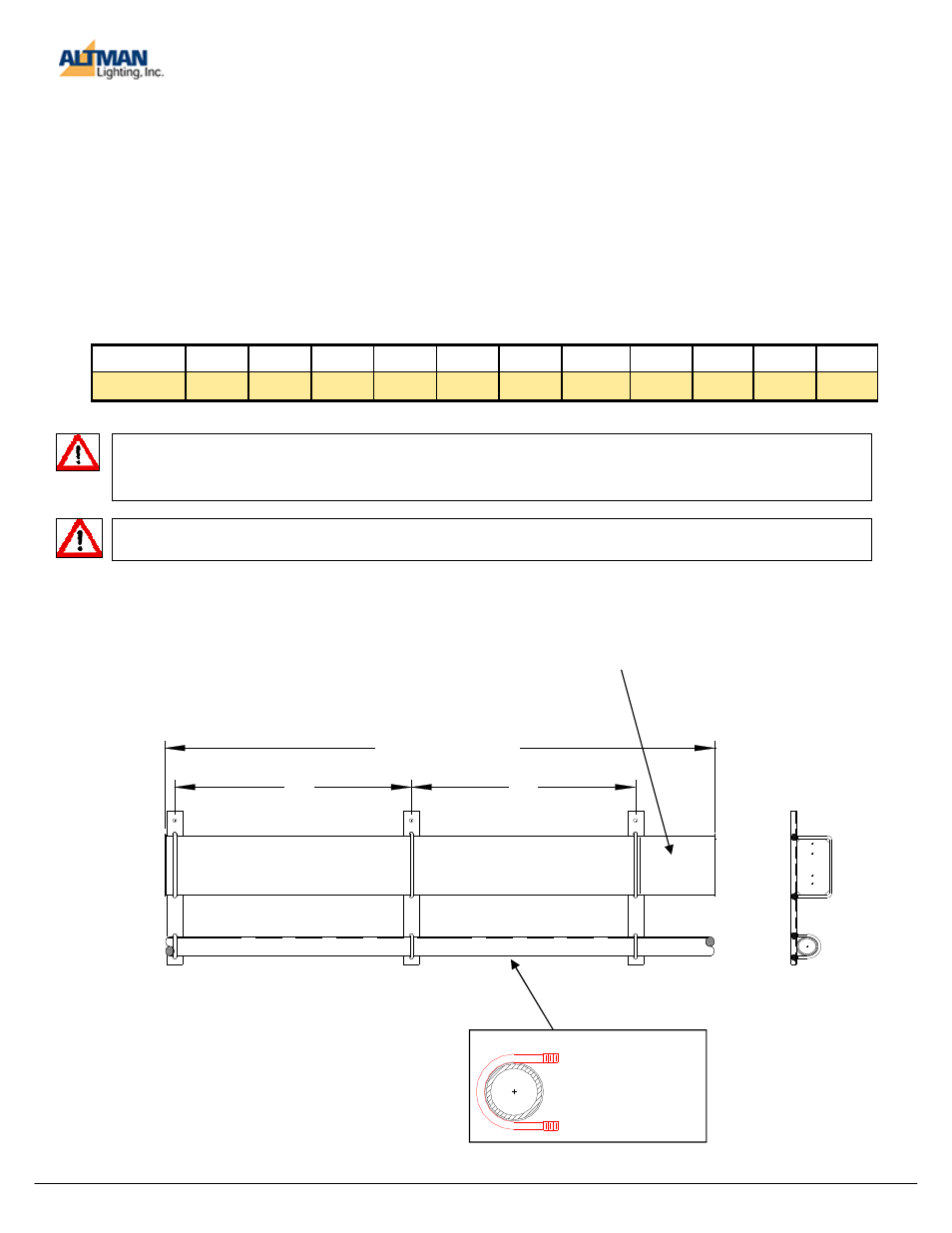 Installing hanging brackets-all types | Altman Lighting 400/450 Series Connector Strip User Manual | Page 3 / 6